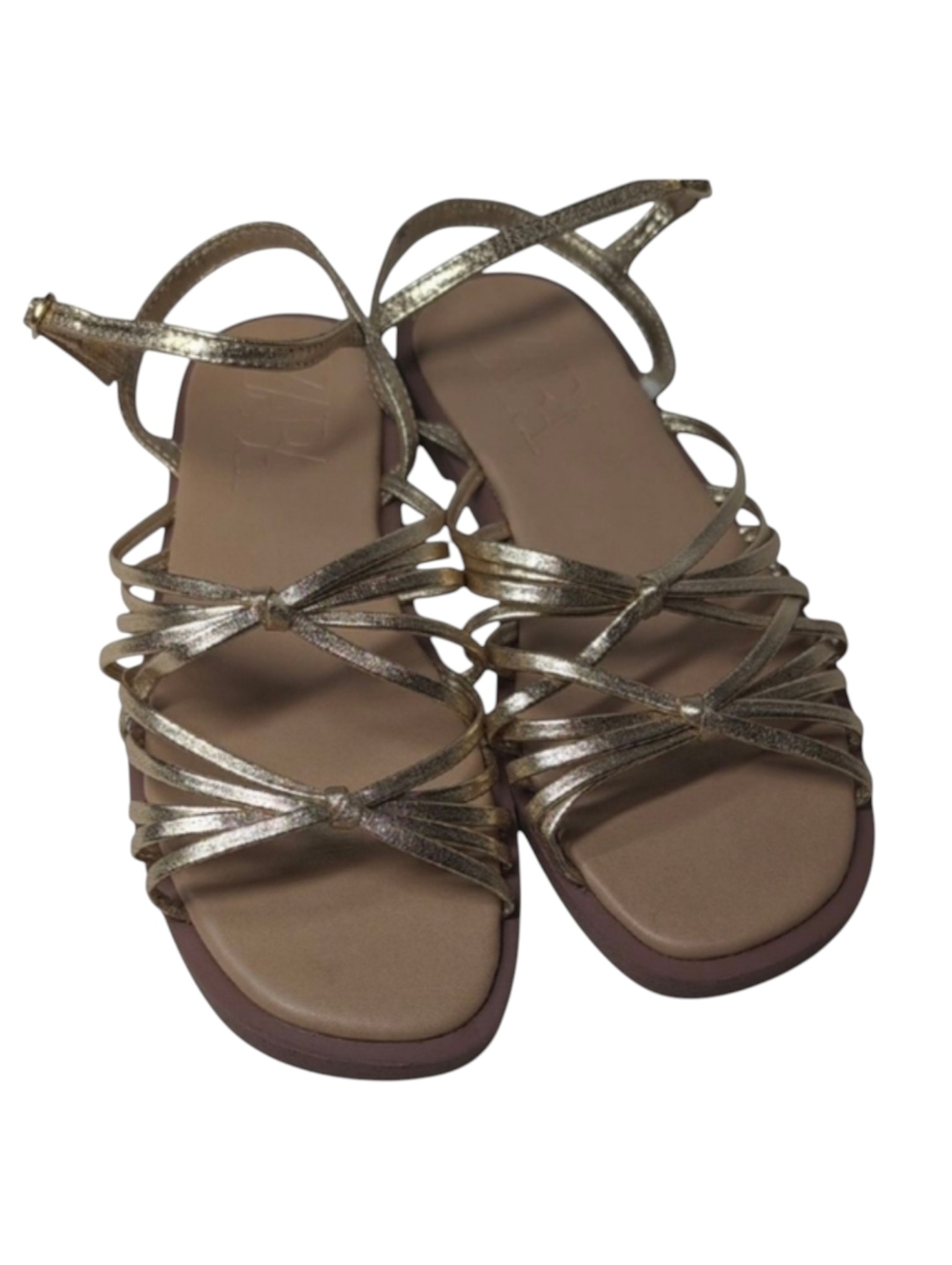 Zara Gold Strappy Sandals UK 34/US 2.5  *Please Read